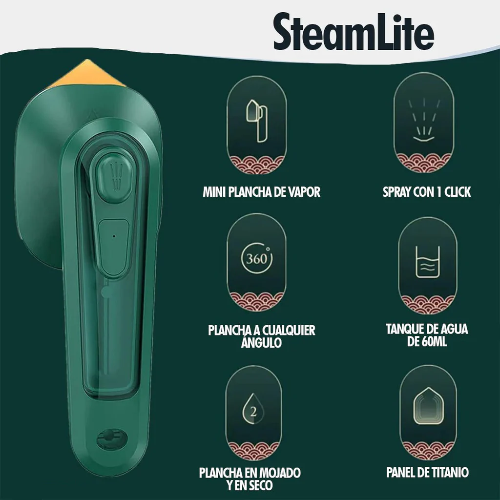STEAMAX® Mini Plancha de Vapor Portátil