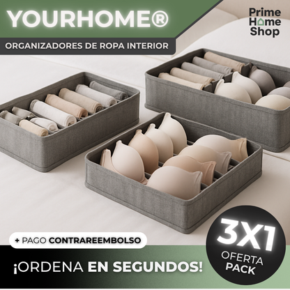 YOURHOME®  Organizadores de Ropa Interior Plegables - Pack de 3 unidades